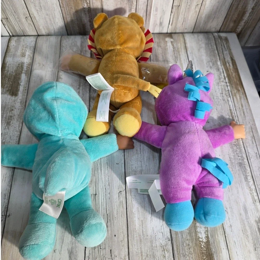 Cabbage Patch Kids Cuties Plush Doll Lot Jaye Lion Unicorn Shark 12 Inch Set - Picture 8 of 12